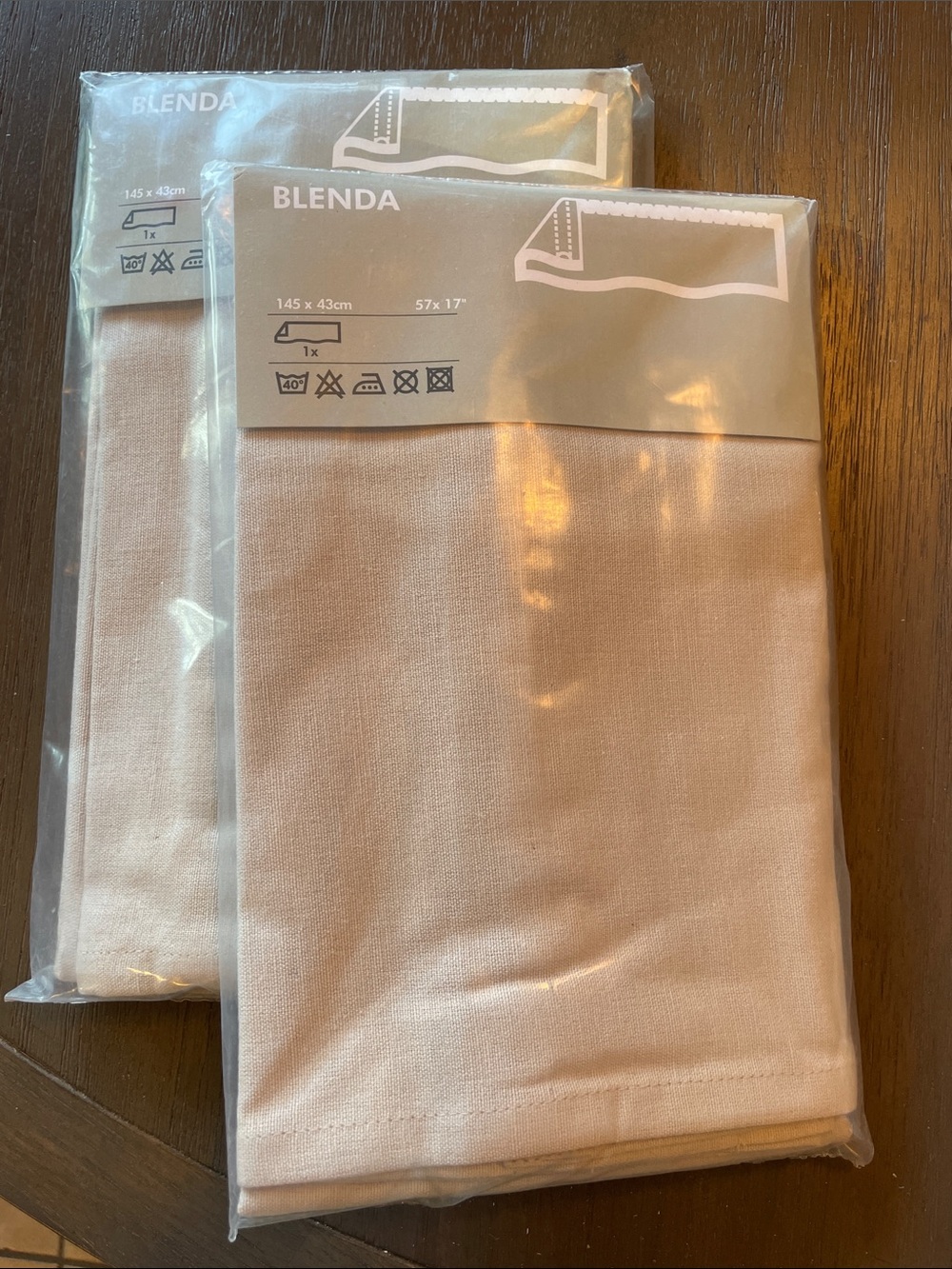 IKEA Blenda Tan Beige Curtain Valance 57" x 17" - NEW in package